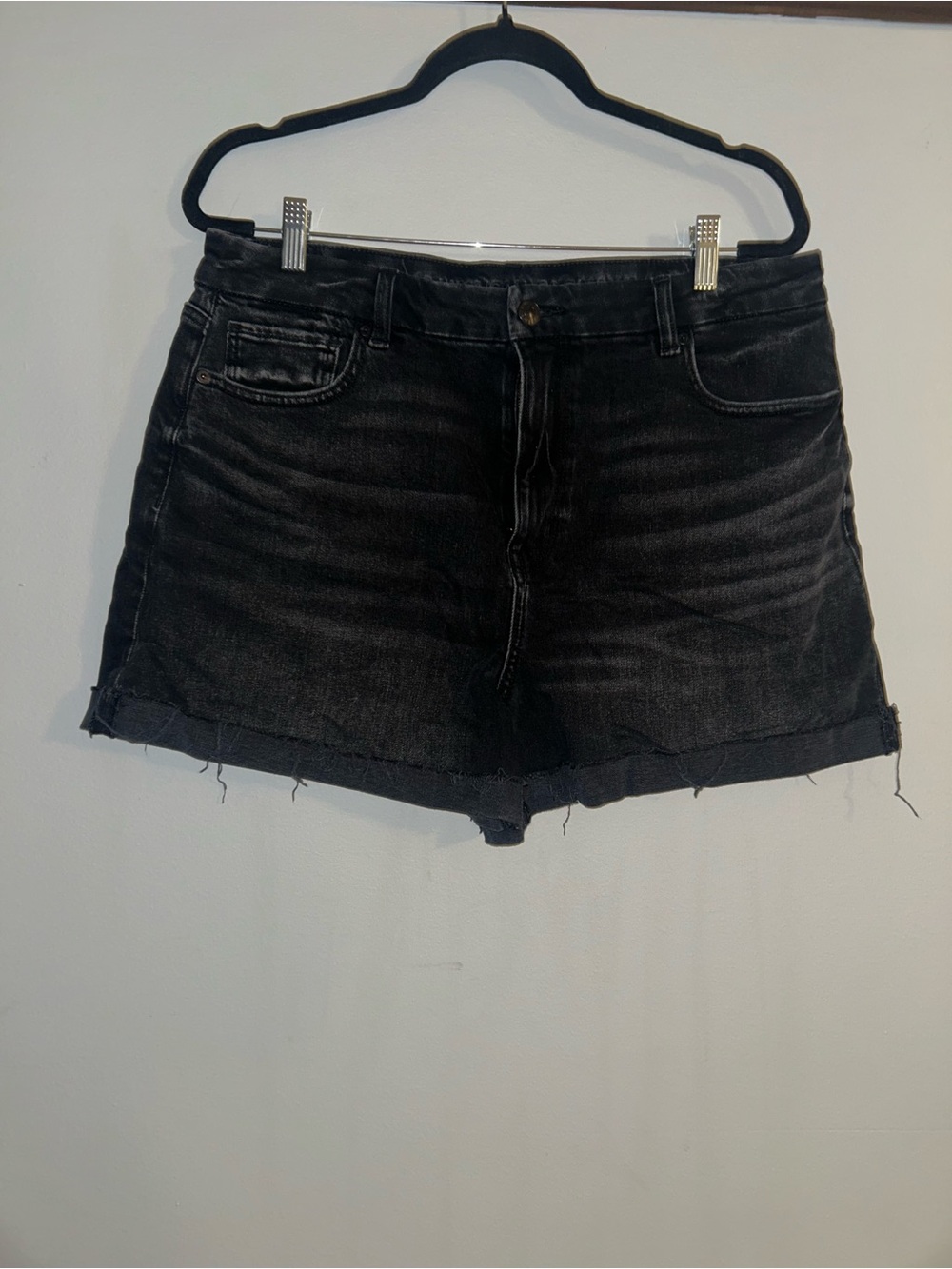 Black Denim Shorts - Classic High-Rise Cut
